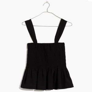 Black Madewell Texture & Thread Smocked Pelum Top